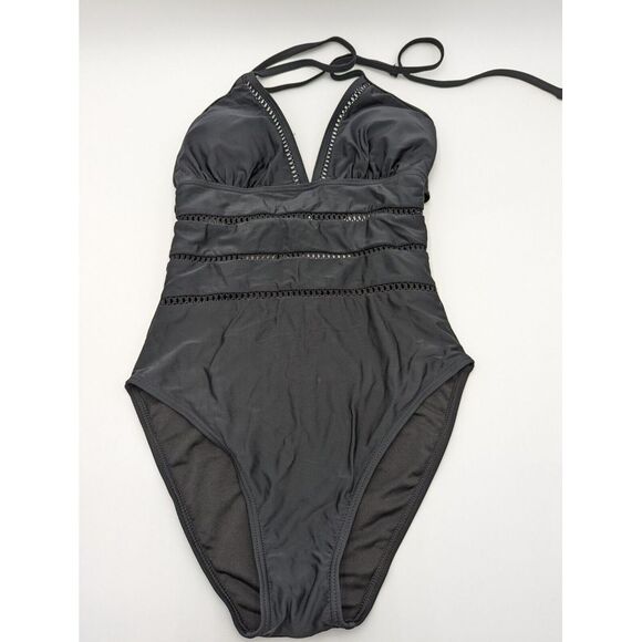Other - Plunge V Neck Hollow Out Swimsuit Tempt Me Women's Size Small Black One Piece‎